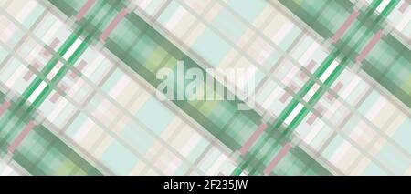 Geometrischer Hintergrund in Grün- und Beigetönen. Mehrfarbige Kreuzstreifen. Abstraktes Muster, modernes Design. Technologievorlage für Webbanner Stockfoto