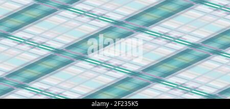 Geometrischer Hintergrund mit türkisgrünen, rosa, weißen Streifen. Abstraktes mehrfarbiges Muster. Diagonale Komposition, modernes Design. Technologievorlage Stockfoto