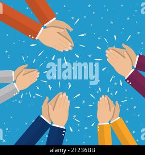 Menschliche Hände klatschen. Applaudiere Hände. Stock Vektor