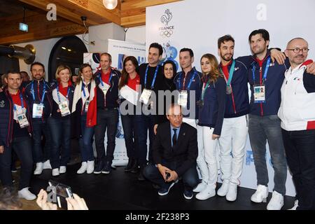 Französischer Eissportverband während der XXIII. Olympischen Winterspiele Pyeongchang 2018, am 20. Februar 2018, im Club France in Pyeongchang, Südkorea - Foto Philippe Millereau / KMSP / DPPI Stockfoto