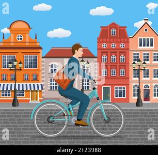 Geschäftsmann auf dem Fahrrad. Stock Vektor