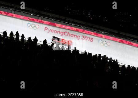 Illustration während der XXIII. Olympischen Winterspiele Pyeongchang 2018, Bobsleigh x2, Herrenfinale am 19. Februar 2018, im Gangneug Oval in Pyeongchang, Südkorea - Foto Julien Crosnier / KMSP / DPPI Stockfoto