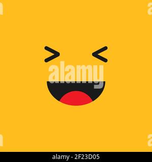 Lächelndes Emoji auf gelbem Hintergrund. Vektor EPS 10 Stock Vektor