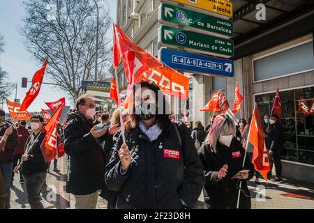 Anhebung kollektiver Entlassungen im Reservationszentrum und am Hauptsitz der Gruppe. Die Gewerkschaften CCOO und UGT befürchten, dass sich die Praxis der Ausweitung vorläufiger Maßnahmen, wie die ERTE, die zur Abschwächung der Auswirkungen der Krise von covid-19 angewandt wurde, auf einen endgültigen Abbau der Arbeitskräfte ausbreitet und sich als Lösung in einem besonders betroffenen und betroffenen Tourismussektor ausbreitet, Wie das Hotelsegment plant die Hotelgruppe, etwa 300 Mitarbeiter, vor allem in Madrid und Barcelona, zu entlassen, ​​according zu Gewerkschaftsquellen, die bedauern, dass das Unternehmen diese NACH dem Nutzen erhöht Stockfoto