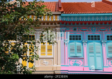 Häuser der Peranakans Stockfoto