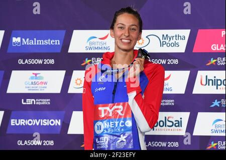 Fantine Lesaffre (FRA) tritt an und gewinnt die Goldmedaille beim 400 m Medley Finale der Frauen während der Schwimmen Europameisterschaften Glasgow 2018 im Tollcross International Swimming Centre, in Glasgow, Großbritannien, Tag 2, am 3. August, 2018 - Foto Stephane Kempinaire / KMSP / DPPI Stockfoto