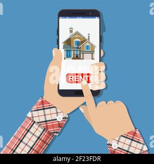 Smartphone in der Hand halten, Stock Vektor