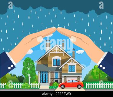 Hausversicherungskonzept. Stock Vektor