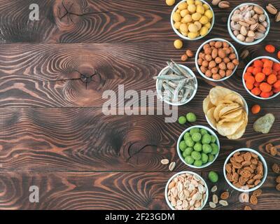 Verschiedene Snacks für Bier Stockfoto
