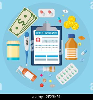 Formular für die Krankenversicherung Stock Vektor