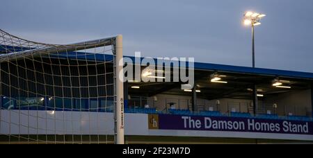 Solihull, Großbritannien. März 2021, 09th. Allgemeiner Blick in das Stadion während des Vanarama National League Spiels zwischen Solihull Moors & Stockport County FC im SportNation.bet Stadion in Solihull, England Credit: SPP Sport Press Photo. /Alamy Live Nachrichten Stockfoto