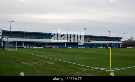 Solihull, Großbritannien. März 2021, 09th. Allgemeiner Blick in das Stadion während des Vanarama National League Spiels zwischen Solihull Moors & Stockport County FC im SportNation.bet Stadion in Solihull, England Credit: SPP Sport Press Photo. /Alamy Live Nachrichten Stockfoto