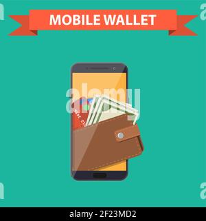 Digitale mobile Geldbörse Stock Vektor