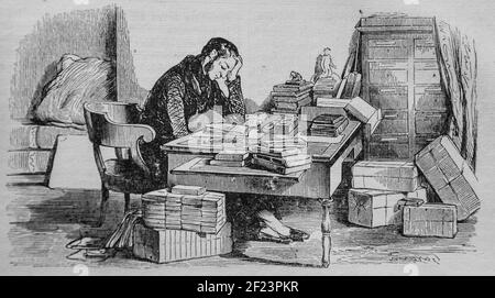 l'editeur, les français peints par eux-memes,eieur n.j. philippart 1861 Stockfoto