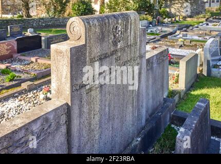 Das Grab von Dr. Alexander Cannon, der in Onchan Kirchhof, Isle of man begraben ist Stockfoto