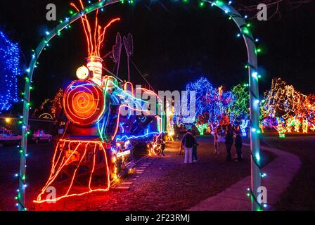 Weihnachtsdekoration im Lewiston City Park, Lewiston, Idaho Stockfoto