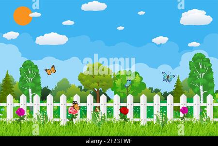 Sommer-Natur-Landschaft Stock Vektor