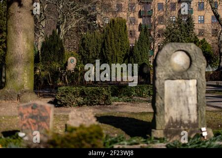 Garnison Friedhof (Dänisch: Garnisons Kirkegård) ist ein Friedhof in Kopenhagen, Dänemark. Es wurde 1671 eingeweiht Stockfoto