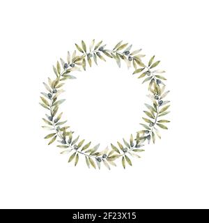 Olive Rahmen handgezeichnete Design-Illustration Stockfoto