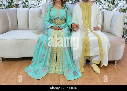 Das traditionelle Kleid der marokkanischen Bräute Stockfoto