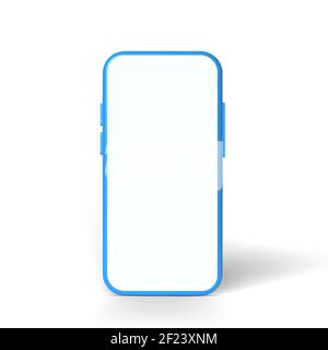 3D realistische Mock-up Smartphone leeren Bildschirm Vorderansicht isoliert auf weißem Hintergrund, vecto Stock Vektor