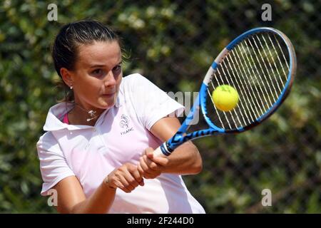 Clara Burel (Fra) tritt in Tennis Frauen Singles während der Olympischen Jugendspiele in Buenos Aires in Argentinien, Tag 3, 8. Oktober 2018, Foto Philippe Millereau / KMSP / DPPI Stockfoto