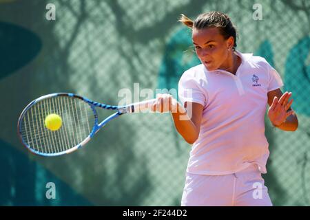 Clara Burel (Fra) tritt in Tennis Frauen Singles während der Olympischen Jugendspiele in Buenos Aires in Argentinien, Tag 3, 8. Oktober 2018, Foto Philippe Millereau / KMSP / DPPI Stockfoto