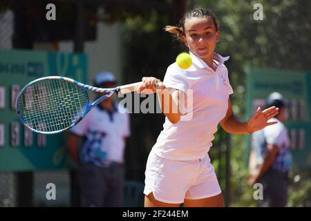 Clara Burel (Fra) tritt in Tennis Frauen Singles während der Olympischen Jugendspiele in Buenos Aires in Argentinien, Tag 3, 8. Oktober 2018, Foto Philippe Millereau / KMSP / DPPI Stockfoto
