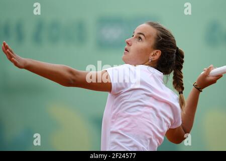 Clara Burel (Fra) tritt in Tennis Frauen Singles während der Olympischen Jugendspiele in Buenos Aires in Argentinien, Tag 6, 11. Oktober 2018, Foto Philippe Millereau / KMSP / DPPI Stockfoto