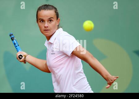 Clara Burel (Fra) tritt in Tennis Frauen Singles während der Olympischen Jugendspiele in Buenos Aires in Argentinien, Tag 6, 11. Oktober 2018, Foto Philippe Millereau / KMSP / DPPI Stockfoto