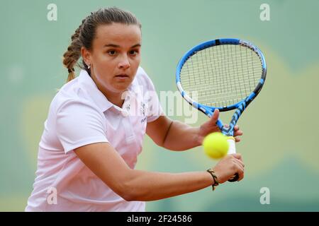 Clara Burel (Fra) tritt in Tennis Frauen Singles während der Olympischen Jugendspiele in Buenos Aires in Argentinien, Tag 6, 11. Oktober 2018, Foto Philippe Millereau / KMSP / DPPI Stockfoto