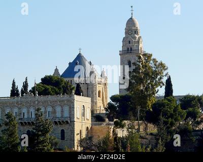 Die Benediktinerabtei der Dormition auf dem Berg Zion in Jerusalem Stockfoto