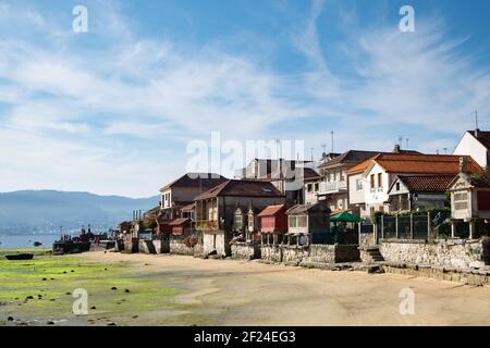 Das Küstendorf Combarro an der Ria de Pontevedra in der Provinz Pontevedra, Galizien, Nordspanien Stockfoto