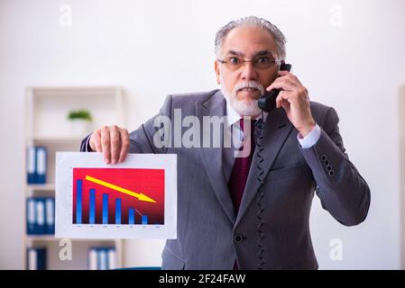 Erfahrener männlicher Mitarbeiter, der im Büro arbeitet Stockfoto