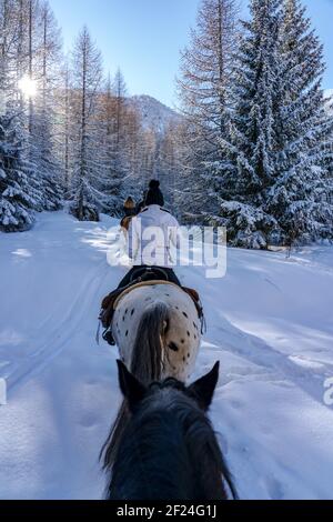 Winter in Bardonecchia, italienische Alpen Stockfoto