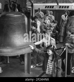 Liberty Bell im Independence Hall National Historic Park. Philadelphia, USA, 1976 Stockfoto