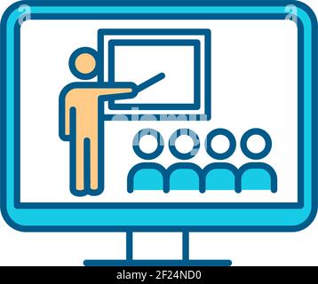 RGB-Farbsymbol für Fernseher im Bildungsbereich Stock Vektor