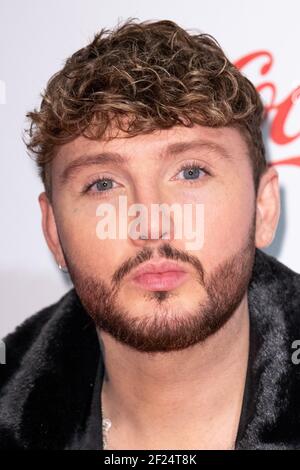 London, Großbritannien. 8th Dezember 2018. James Arthur am ersten Tag des Capital's Jingle Bell Ball 2018 mit Coca-Cola in der O2 Arena, London Stockfoto