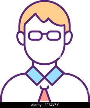 Man Avatar RGB-Farbsymbol Stock Vektor