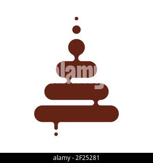 Abstraktes Element oder Logo im minimalistischen Stil. Süßwarenkonzept, Schokoladenbrunnen Stock Vektor