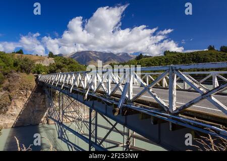 Rakaia Gorge Bridge Stockfoto