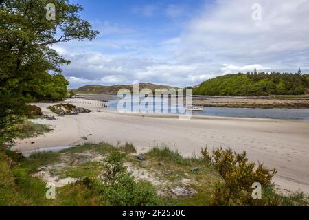 MORAR-MÜNDUNG, SCHOTTISCHE HIGHLANDS/UK - MAI 19 : eine Pause vom Boot in der Mündung der Morar Bay in den West H.ighlands Stockfoto