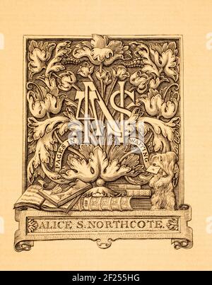 Pages in Waiting, Kupferstich für Alice S Northcote, Stich des ‘Victorian Little Master’, Charles William Sherborn Stockfoto