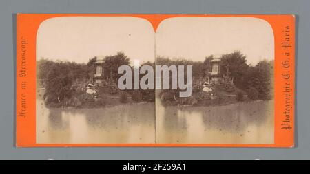 Blick auf einen Stall im Bois de Boulogne in Paris; Frankreich au stereoscope .. Stockfoto