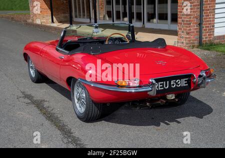 1967 Jaguar E Type 4.2 Liter Series 1.5 Classic British Sportwagen Stockfoto