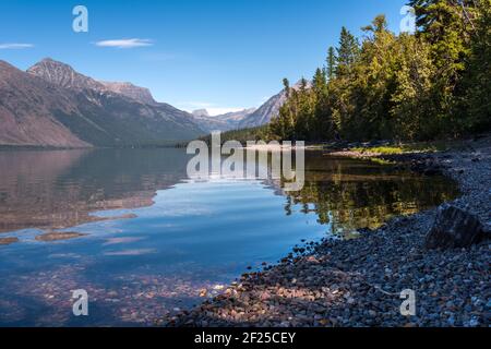 Blick auf Lake McDonald in Montana Stockfoto