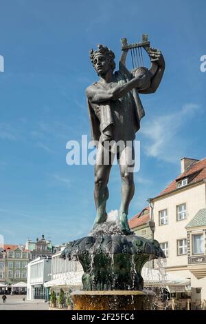 Brunnen von Apollo in Posen Stockfoto