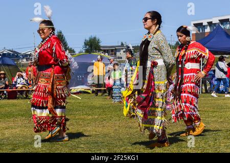 Tänzer, Pow-Wow Ureinwohner Zeremonie, Nord-Quebec, Kanada Stockfoto