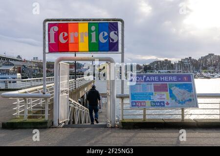 Aquabus Ferries, Hornby Street Ferry Dock. VANCOUVER, KANADA Stockfoto