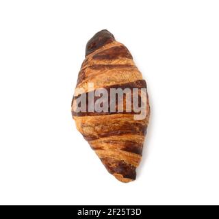 Gebackenes Croissant isoliert auf weißem Hintergrund Stockfoto
